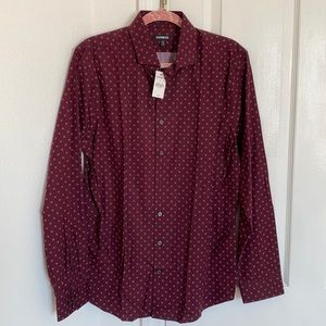 Express burgundy button up dress shirt
